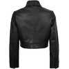 image:imageBlingsoul Cropped Leather Jacket Women  Trendy Short Real Lambskin Womens Leather JacketsBlack  Freddie Cropped Jacket