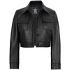 image:imageBlingsoul Cropped Leather Jacket Women  Trendy Short Real Lambskin Womens Leather JacketsBlack  Freddie Cropped Jacket