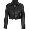 image:imageBlingsoul Cropped Leather Jacket Women  Trendy Short Real Lambskin Womens Leather JacketsBlack  Mable Cropped Jacket