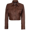 image:imageBlingsoul Cropped Leather Jacket Women  Trendy Short Real Lambskin Womens Leather JacketsCognac  Freddie Cropped Jacket