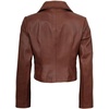 image:imageBlingsoul Cropped Leather Jacket Women  Trendy Short Real Lambskin Womens Leather JacketsCognac  Oceana Cropped Jacket