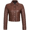 image:imageBlingsoul Cropped Leather Jacket Women  Trendy Short Real Lambskin Womens Leather JacketsCognac  Silvia Cropped Jacket