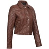 image:imageBlingsoul Cropped Leather Jacket Women  Trendy Short Real Lambskin Womens Leather JacketsCognac  Silvia Cropped Jacket