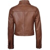 image:imageBlingsoul Cropped Leather Jacket Women  Trendy Short Real Lambskin Womens Leather JacketsCognac Wax  Mable Cropped Jacket