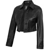 image:imageBlingsoul Cropped Leather Jacket Women  Trendy Short Real Lambskin Womens Leather JacketsBlack  Mable Cropped Jacket