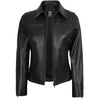 image:imageBlingsoul Classic Leather Jacket Womens  Real Lambskin Leather Jacket for Women Shirt CollarKyle  Black Leather Jacket