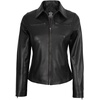 image:imageBlingsoul Classic Leather Jacket Womens  Real Lambskin Leather Jacket for Women Shirt CollarKyle  Black Leather Jacket
