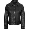 image:imageBlingsoul Classic Leather Jacket Womens  Real Lambskin Leather Jacket for Women Shirt CollarSilvia  Black Leather Jacket