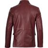 image:imageBlingsoul Mens Leather Blazer Jacket  Real Lambskin Sport Coat with Notch Lapel Collar2button  Burgundy Maroon Wax
