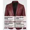 image:imageBlingsoul Mens Leather Blazer Jacket  Real Lambskin Sport Coat with Notch Lapel Collar2button  Burgundy Maroon Wax