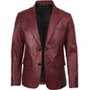 image:imageBlingsoul Mens Leather Blazer Jacket  Real Lambskin Sport Coat with Notch Lapel Collar2button  Burgundy Maroon Wax