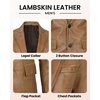 image:imageBlingsoul Mens Leather Blazer Jacket  Real Lambskin Sport Coat with Notch Lapel Collar2button  Camel Wax
