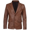 image:imageBlingsoul Mens Leather Blazer Jacket  Real Lambskin Sport Coat with Notch Lapel Collar2button  Cognac Without Wax