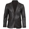 image:imageBlingsoul Mens Leather Blazer Jacket  Real Lambskin Sport Coat with Notch Lapel Collar2button  Dark Brown Ruboff