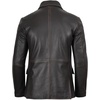 image:imageBlingsoul Mens Leather Blazer Jacket  Real Lambskin Sport Coat with Notch Lapel Collar2button  Dark Brown Ruboff