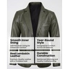image:imageBlingsoul Mens Leather Blazer Jacket  Real Lambskin Sport Coat with Notch Lapel Collar2button  Green