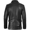 image:imageBlingsoul Mens Leather Blazer Jacket  Real Lambskin Sport Coat with Notch Lapel Collar3button  Black