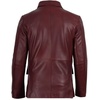 image:imageBlingsoul Mens Leather Blazer Jacket  Real Lambskin Sport Coat with Notch Lapel Collar3button  Burgundy Maroon Wax