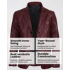 image:imageBlingsoul Mens Leather Blazer Jacket  Real Lambskin Sport Coat with Notch Lapel Collar3button  Burgundy Maroon Wax