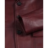 image:imageBlingsoul Mens Leather Blazer Jacket  Real Lambskin Sport Coat with Notch Lapel Collar3button  Burgundy Maroon Wax