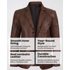 image:imageBlingsoul Mens Leather Blazer Jacket  Real Lambskin Sport Coat with Notch Lapel Collar3button  Cognac Wax