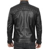 image:imageBlingsoul Mens Leather Motorcycle Style Jacket  Quilted Cafe Racer Biker Style Jacket for MenBlack
