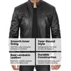 image:imageBlingsoul Mens Leather Motorcycle Style Jacket  Quilted Cafe Racer Biker Style Jacket for MenBlack