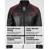 image:imageBlingsoul Mens Leather Motorcycle Style Jacket  Quilted Cafe Racer Biker Style Jacket for MenBlack and Maroon