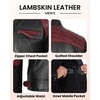 image:imageBlingsoul Mens Leather Motorcycle Style Jacket  Quilted Cafe Racer Biker Style Jacket for MenBlack and Maroon