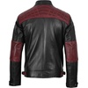 image:imageBlingsoul Mens Leather Motorcycle Style Jacket  Quilted Cafe Racer Biker Style Jacket for MenBlack and Maroon