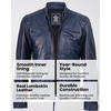 image:imageBlingsoul Mens Leather Motorcycle Style Jacket  Quilted Cafe Racer Biker Style Jacket for MenBlue Wax