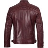 image:imageBlingsoul Mens Leather Motorcycle Style Jacket  Quilted Cafe Racer Biker Style Jacket for MenBurgundy Maroon Wax