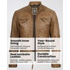 image:imageBlingsoul Mens Leather Motorcycle Style Jacket  Quilted Cafe Racer Biker Style Jacket for MenCamel Wax