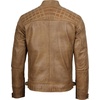image:imageBlingsoul Mens Leather Motorcycle Style Jacket  Quilted Cafe Racer Biker Style Jacket for MenCamel Wax