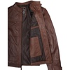 image:imageBlingsoul Mens Leather Motorcycle Style Jacket  Quilted Cafe Racer Biker Style Jacket for MenCognac Wax