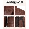 image:imageBlingsoul Mens Leather Motorcycle Style Jacket  Quilted Cafe Racer Biker Style Jacket for MenCognac Wax