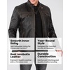 image:imageBlingsoul Mens Leather Motorcycle Style Jacket  Quilted Cafe Racer Biker Style Jacket for MenDark Brown Ruboff