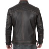 image:imageBlingsoul Mens Leather Motorcycle Style Jacket  Quilted Cafe Racer Biker Style Jacket for MenDark Brown Ruboff