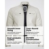 image:imageBlingsoul Mens Leather Motorcycle Style Jacket  Quilted Cafe Racer Biker Style Jacket for MenOffwhite
