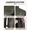 image:imageBlingsoul Mens Leather Motorcycle Style Jacket  Quilted Cafe Racer Biker Style Jacket for MenOlive Green