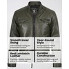 image:imageBlingsoul Mens Leather Motorcycle Style Jacket  Quilted Cafe Racer Biker Style Jacket for MenOlive Green