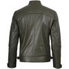 image:imageBlingsoul Mens Leather Motorcycle Style Jacket  Quilted Cafe Racer Biker Style Jacket for MenOlive Green