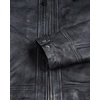 image:imageBlingsoul Mens Leather Motorcycle Style Jacket  Quilted Cafe Racer Biker Style Jacket for MenWashed Distressed Black