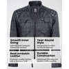 image:imageBlingsoul Mens Leather Motorcycle Style Jacket  Quilted Cafe Racer Biker Style Jacket for MenWashed Distressed Black