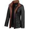 image:imageLeather Coats for Womens  Genuine Long Leather Jacket WomenErin  Black  Cognac Leather Coat