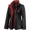 image:imageLeather Coats for Womens  Genuine Long Leather Jacket WomenErin  Black  Red Leather Coat