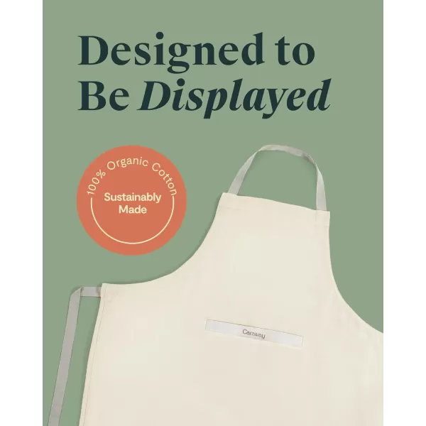 imageCaraway Apron  100 Organic Cotton Apron  Features 2 Pockets ampamp Adjustable Neck StrapCream