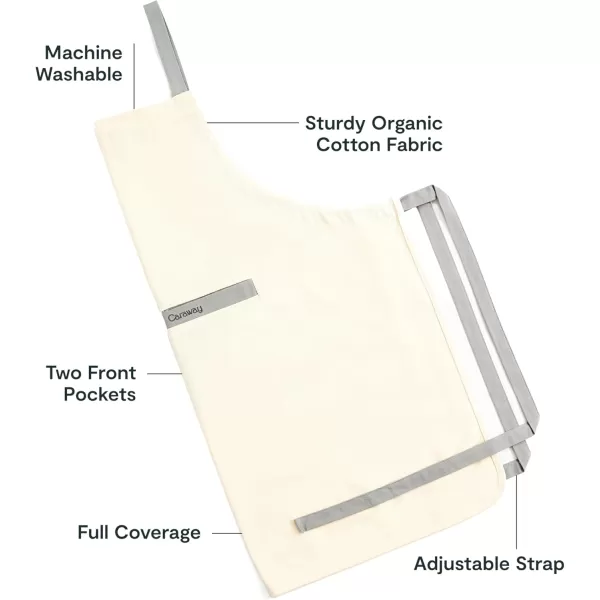 imageCaraway Apron  100 Organic Cotton Apron  Features 2 Pockets ampamp Adjustable Neck StrapCream