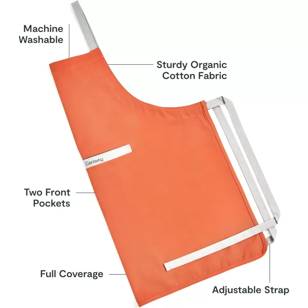 imageCaraway Apron  100 Organic Cotton Apron  Features 2 Pockets ampamp Adjustable Neck StrapPerracotta