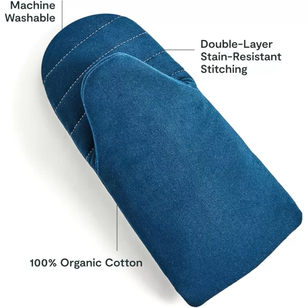 imageCaraway Linen Oven Mitts  100 Organic Cotton Oven Mitt  DoubleLayer ampamp StainResistant Stitching  Safe Handling of Hot Kitchenware  Set of 2  CreamNavy